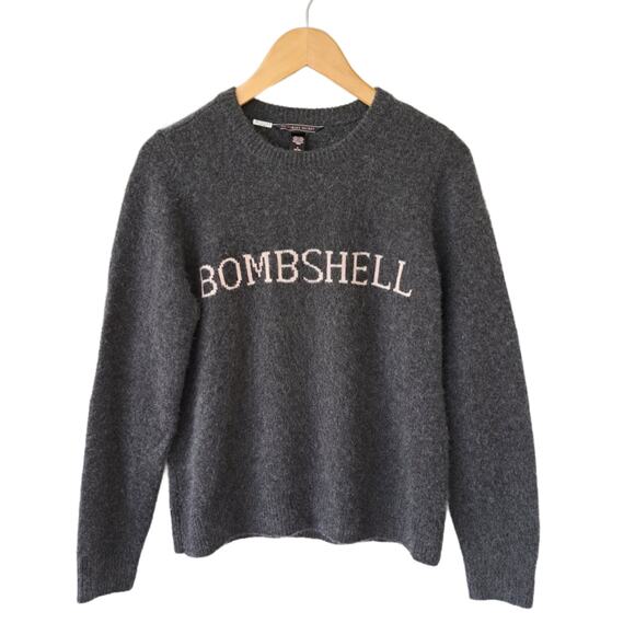 VICTORIA'S SECRET 100% Cashmere Bombshell Sweater Medium Dark Grey Cozy Soft - Picture 2 of 7